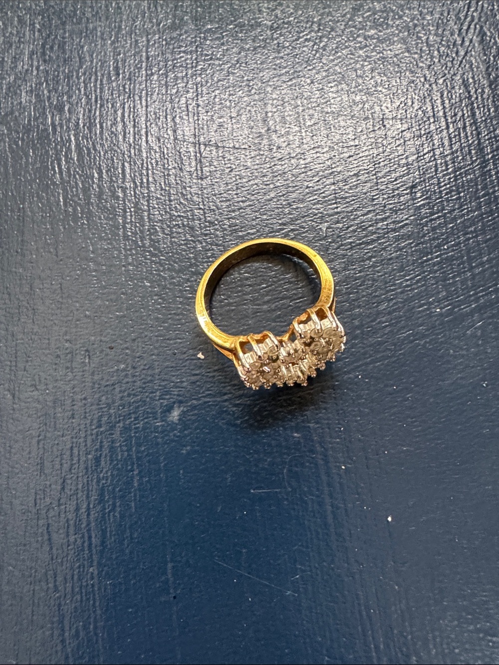 Gold Heart Cluster Ring with White Stones - Women Jewelry - Picture 3 of 4